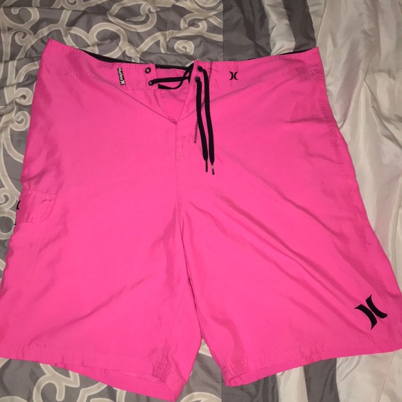 hot pink swim shorts